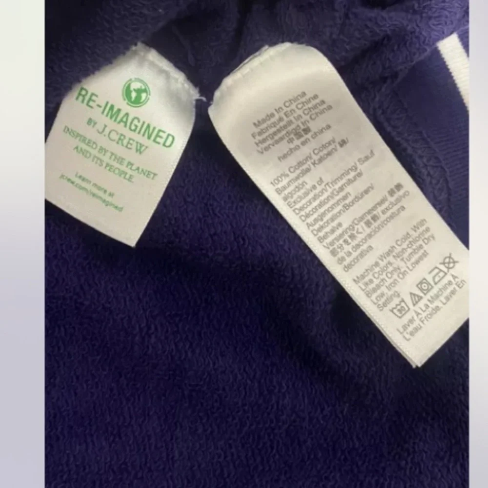J Crew Vintage cotton terry crewneck pullover with tennis embroidery - Picture 7 of 8